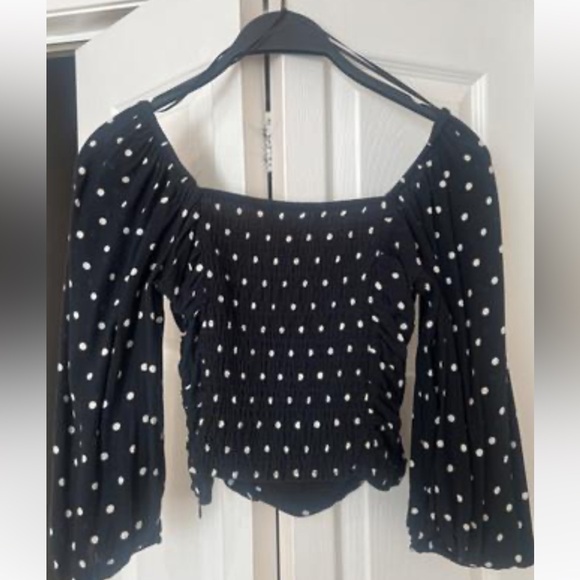 Zara DRAPED POLKA DOT TOP - Picture 2 of 3